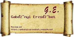 Gabányi Erzsébet névjegykártya